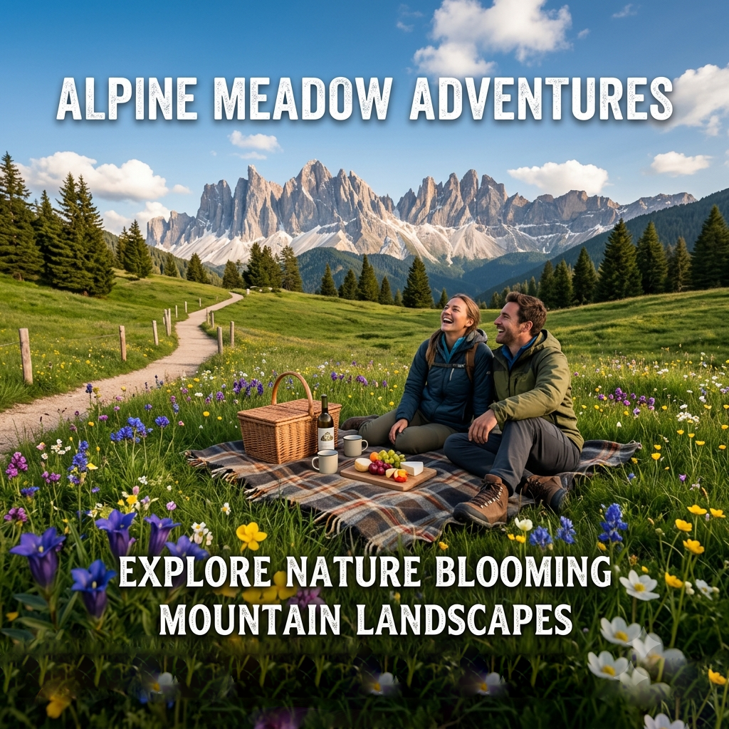 Alpine Meadow Adventures Explore Nature Blooming Mountain Landscapes